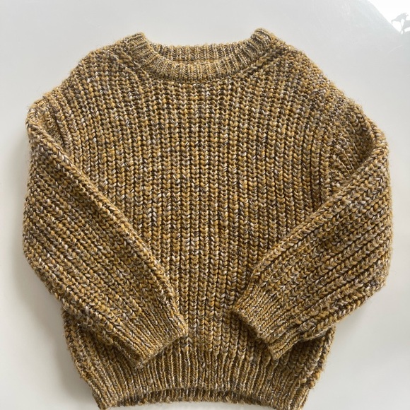 Zara Toddler Knit Sweater Mustard Brown - 3/4 - Picture 1 of 3